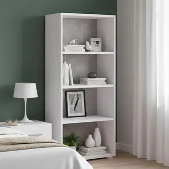 Dmora Dmora - Estante Para Libros Giacinto, Biblioteca Con 3 Estantes Ajustables, Estante Para Libros, Unidad De Pared Con Estantes, 100% Made In Italy, Cm 
