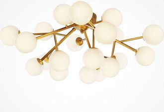 Maytoni Maytoni - Dallas Modern 20 Light Globe Ceiling Light Gold, Cognac Shade, G9