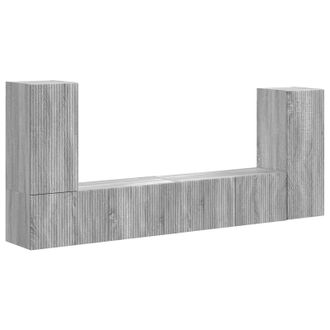 vidaXL Conjunto De Mueble De Tv 4 Pcs Gris Sonoma Madera De Ingenier&iacute;a Vidaxl