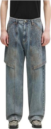 Andersson Bell Embroidery Wrap Jeans - Heren - Loose Fit Jeans - Blauw - W34 - Katoen - Jeans