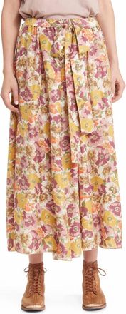 The Great. Papyrus Skirt In Golden Lilac Flower