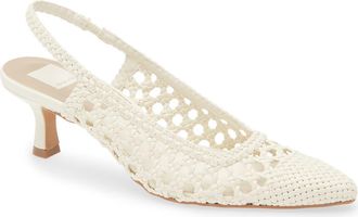 Dolce Vita Olympa Pointed Toe Slingback Pump in White Stella at Nordstrom, Size 9.5