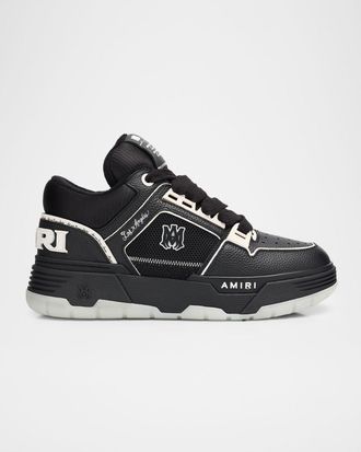 Amiri Mens MA-1 Leather & Mesh Sneakers
