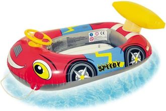 Trade Shop Trade Shop - Canotto Gonfiabile Auto Gioco Per Bambini Con Volante 100x62x25 Cm Mare Piscina