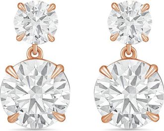 Diana M. Jewels 14KT RG 8.00 Ct TW of Lab grown round diamonds drop earrings