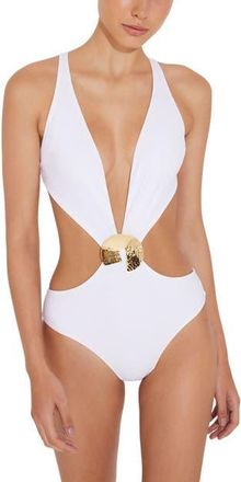 Moeva Jolanda One Piece Swimsuit in White at Nordstrom, Size X-Small Eu