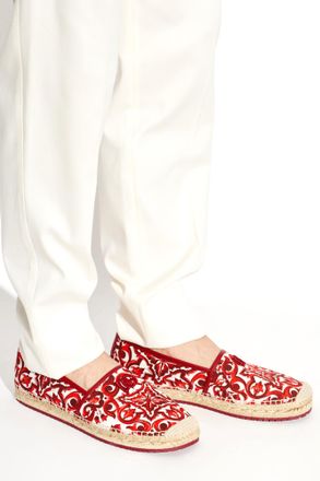 Dolce & Gabbana Espadrilles With Majolica Pattern, Mens, Red