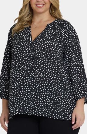 NYDJ Pintuck Top in Francoise Dots at Nordstrom, Size 4X