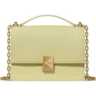 Kate Spade New York deco pebbled leather convertible crossbody bag in Pale Citron at Nordstrom