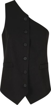 Federica Tosi One-Shoulder Vest - Dames - Gillet - Zwart - XS - Kostuums