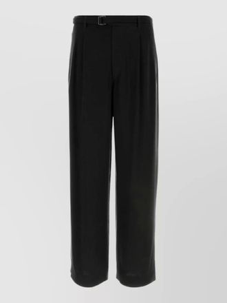 Giorgio Armani cupro wide leg cropped trousers pleated