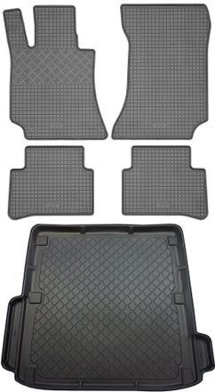 OEM Juego De Alfombrillas De Goma Para Coche Y Maletero Para Mercedes Clase E W212 T Estate (5 Puertas) De 2009 A 10.2016