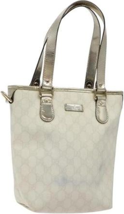Gucci Pre-owned Leather gucci-bags - Dames - Vintage Shopper - Wit - ONE Size - Leer - Vintage