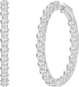 Rachel Glauber Plated Cz Hoop Earrings