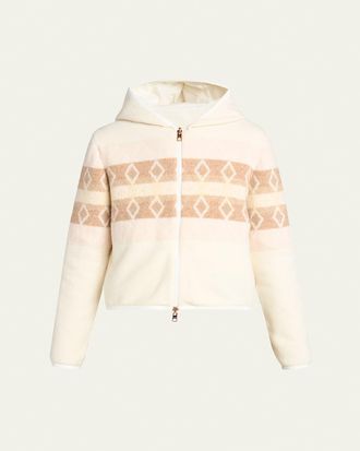 Moncler Reversible Hooded Argyle Zip Cardigan