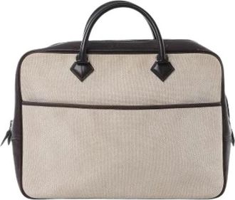 Herm&egrave;s Pre-owned Plume Dog 38 - Dames - Vintage Handtas - Beige - ONE Size - Leer - Vintage