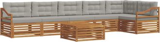 vidaXL Conjunto De Sof&aacute;s De Exterior 7 Uds. Gris Natural Y Claro Vidaxl
