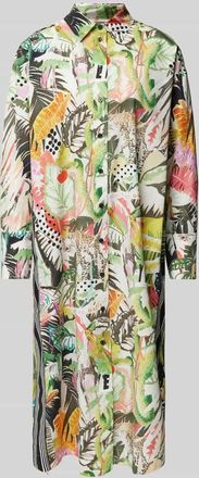 Marc Cain Hemdblusenkleid mit durchgehender Knopfleiste in Oliv, Gr&ouml;&szlig;e 36