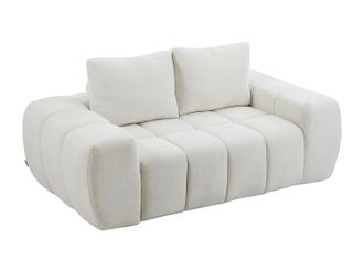 Vente-Unique Divano 2 Posti Compresso In Tessuto Testurizzato Beige Benafo