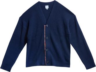 Paul Smith Cardigan Costine Misto Merino - Heren - Vesten - Blauw - XL - Katoen - Truien & Vesten