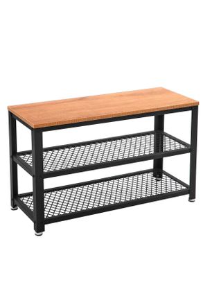 Boxxx Schuhregal, Schwarz, Hellbraun, Metall, Holzwerkstoff, 73x45x30 cm, stehend, Garderobe, Schuhaufbewahrung, Schuhregale