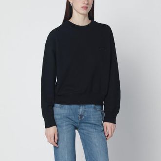 Gucci Black sweatshirt with horsebit embroidery