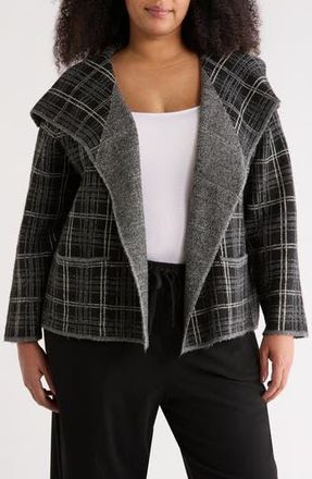 Max Studio Cropped Coat in Black/Med Grey at Nordstrom Rack, Size 1 X