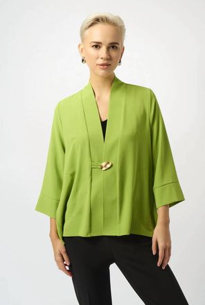 Joseph Ribkoff Textured Woven Trapeze Jacket In Greenery