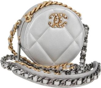 Chanel Pre-owned Leather chanel-bags - Dames - Vintage Schoudertas - Grijs - ONE Size - Vintage