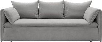 VENTE-UNIQUE.COM Sof&aacute; cama terciopelo 3 plazas gris 218x105cm