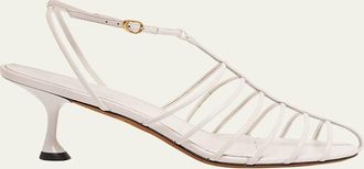Proenza Schouler Tee Leather Caged Heeled Sandals