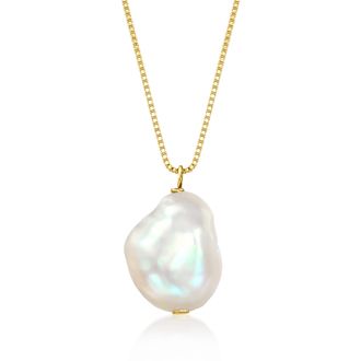 RS Pure by Ross-Simons 6-7mm Cultured Baroque Pearl Necklace in 14kt Yellow Gold