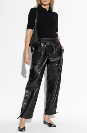 Jil Sander Leather Trousers, Womens, Black