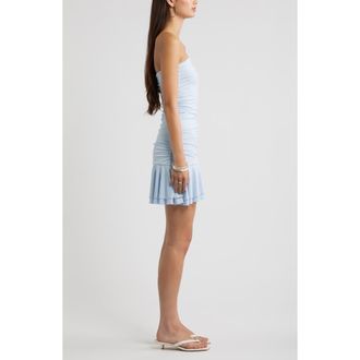 BP. Strapless Drop Waist Minidress in Blue Bird at Nordstrom, Size Xx-Small