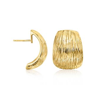 Ross-Simons Italian 14kt Yellow Gold-Plated Textured C-Hoop Earrings