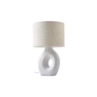 Lindby L&aacute;mpara de mesa de textura, tela, tejido, seda blanco