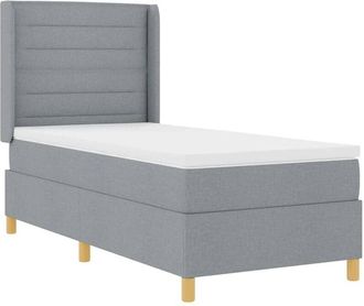 vidaXL Vidaxl - Box Spring Bed with Mattress Light Grey 100 x 200 cm Fabric