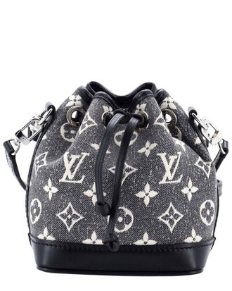 Louis Vuitton Black Monogram Jacquard Denim Noe NM Nano (Authentic Pre-Loved)