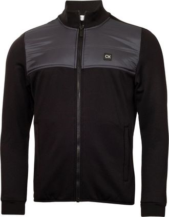 Calvin Klein Mens Solid Patterned Full Zipper Ribbed Cuff Zipped Pocket Jacket in Black - Size X-Large