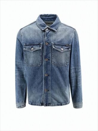Tom Ford Classic Medium Blue Denim Jacket With Flap Pockets