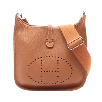 Herm&egrave;s Pre-owned Evelyne III PM Calfskin Schoudertas - Dames - Pre-owned - Bruin - Maat: ONE Size Leer