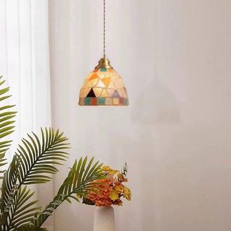 OEM L&aacute;mpara Colgante Con Pantalla De Cristal Escandinavo Y Base De Lat&oacute;n, Ideal Para El Dormitorio, El Sal&oacute;n Y La Cocina