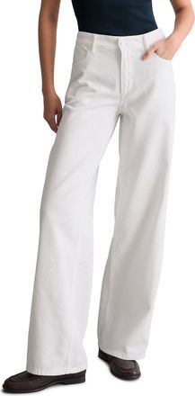 Marc O'Polo Denim Weite Jeans MARC OPOLO DENIM, Damen, Gr. 25, L&auml;nge 32, wei&szlig;, Obermaterial: 67% Baumwolle, 33% Lyocell, lang, Jeans Weite Jeans, Mittlere Leibh&ouml;he, wei