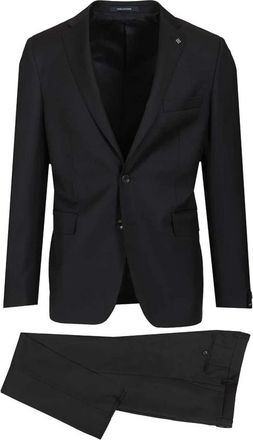 Tagliatore Enkelrijig Tweeknoopspak - Heren - Business pakken - Blauw - S - Wol - Kostuums