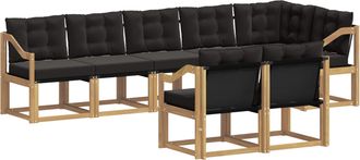 vidaXL Conjunto De Sof&aacute;s De Exterior 8 Uds. Blanco Y Negro Vidaxl