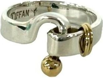 Tiffany & Co. Gold Silver Yellow Gold (18K) Silver 925 Band Ring (Pre-Owned)