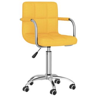 Les Tendances Les Tendances - Silla De Comedor Giratoria De Tela Amarilla Mostaza Vidaxl