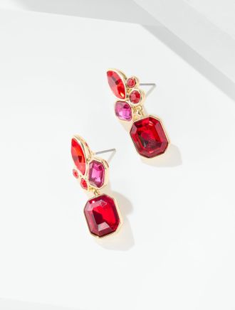 Talbots Cluster Cascade Earrings - Tango Red/Gold - 001 Talbots