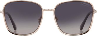 Tom Ford Fern Polarized Smoke Square Ladies Sunglasses FT1029 28D 57