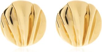 Chlo&eacute; Pleats Clip-On Oorbellen - Dames - Oorbellen - Geel - ONE Size - Accessoires